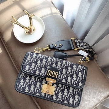 Dior Addict Flap Oblique Leather Sling Bag With OG Box & Dust Bag