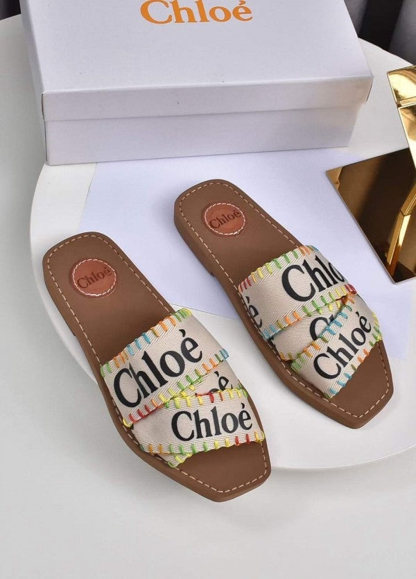 Chloe Woody Flats Slide