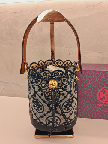 Tory Burch T Monogram Jacquard Mini Bucket Bag