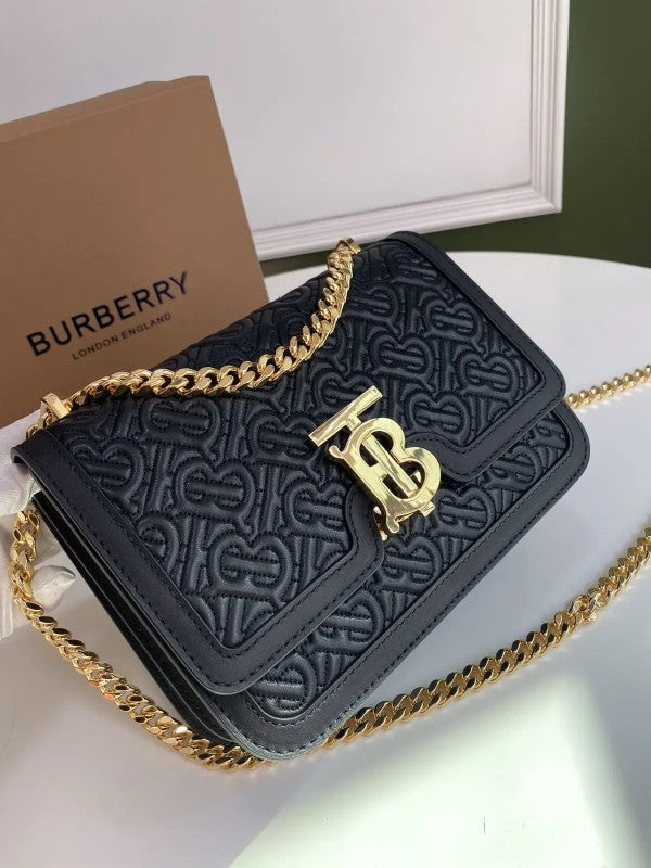 Burberry TB Monogram Quilted Shoulder Bag