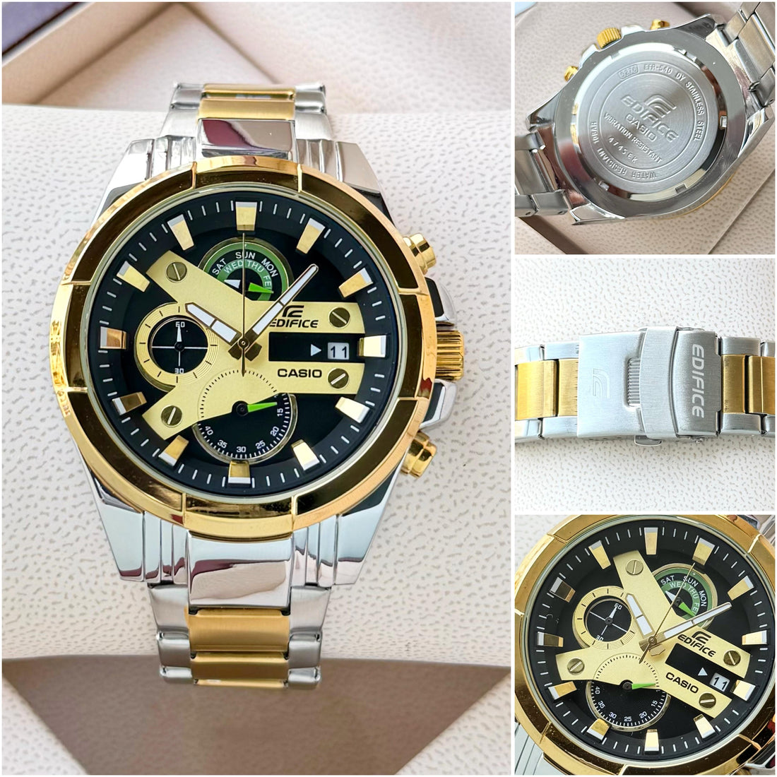 New Casio Edifice EFR540 Premium Gold Silver Series