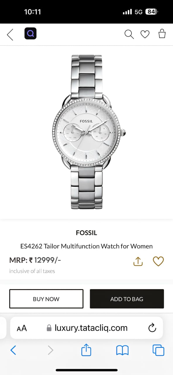 Fossil Women’s Tailor Collection Original Model Series