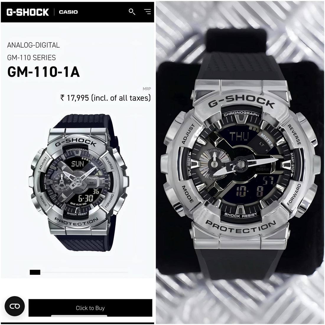 G-Shock GM 110 Black & Steel