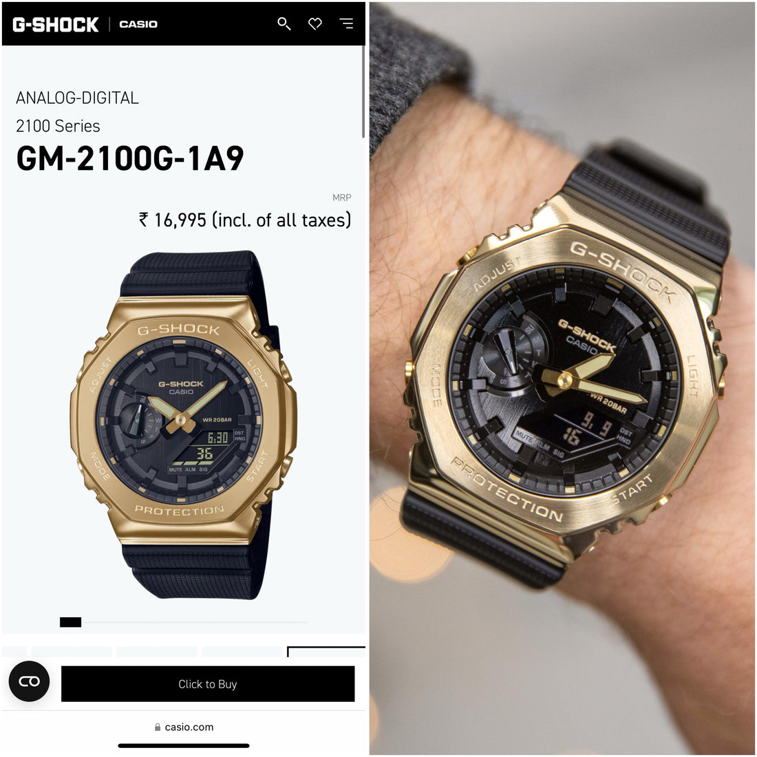 G-Shock Premius GM2100 Black Gold, Original Model Collection