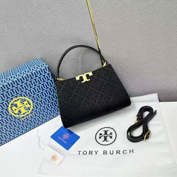 TORY BURCH ELANOR SPAZZOLATO SMALL CANVAS BAG