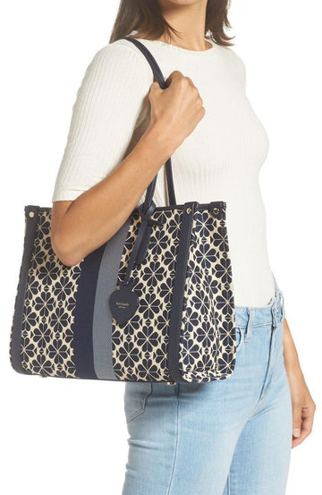 KATE SPADE JACQUARD LARGE TOTE BAG