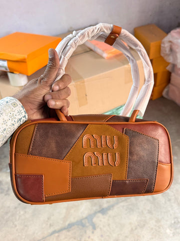 MIU MIU BEAU PATCHWORK RECTANGULAR HANDBAG