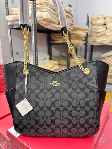 COACH X CHAIN SHOULDER TOTE BAG