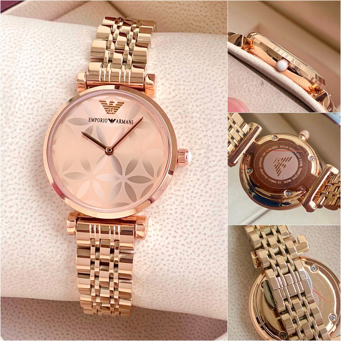 Emporio Armani Women's Rose Gold Floral Pattern now Available