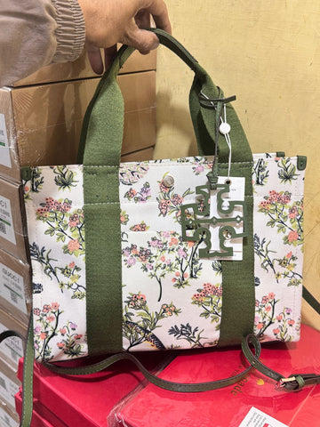 TORY BURCH CANVAS PRINTED SERIES MEDIUM TOTE BAGS