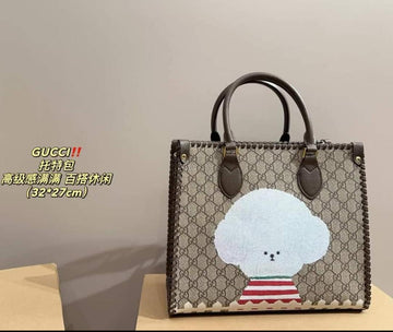 GUCCI BRAIDED PRINTED TOTE