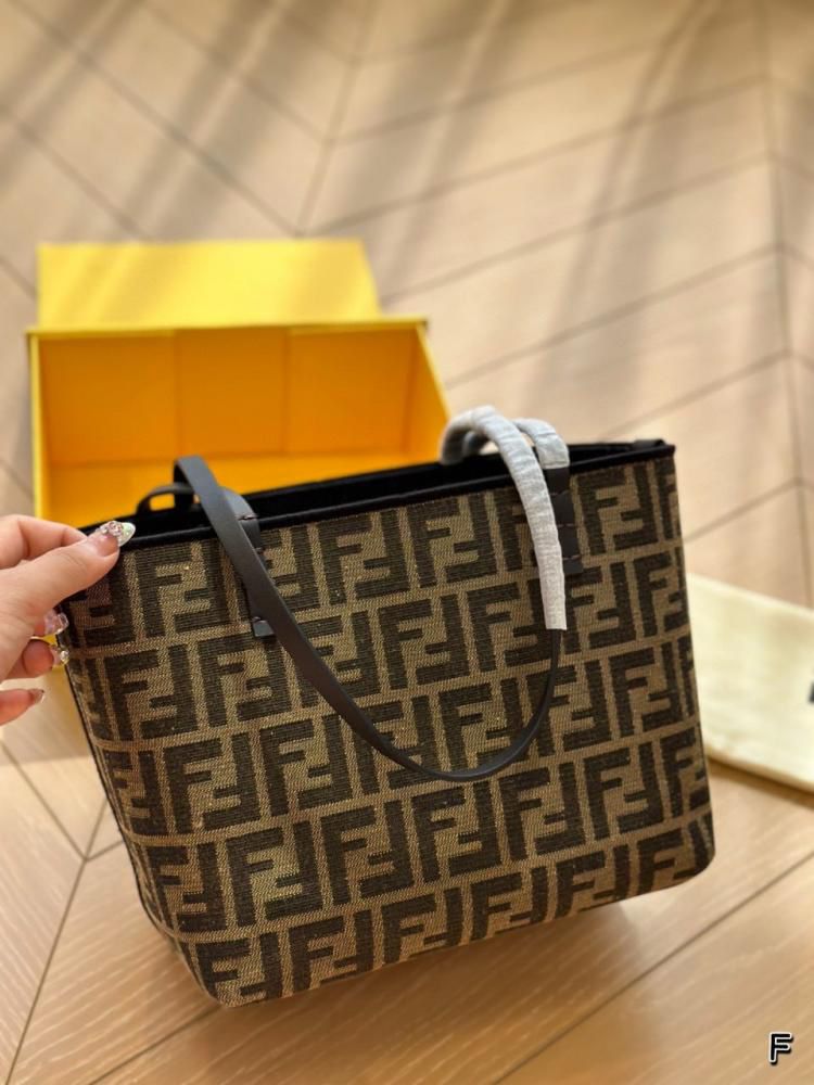 FENDI ZUCCA MEDIUM OPEN BUCKET TOTE
