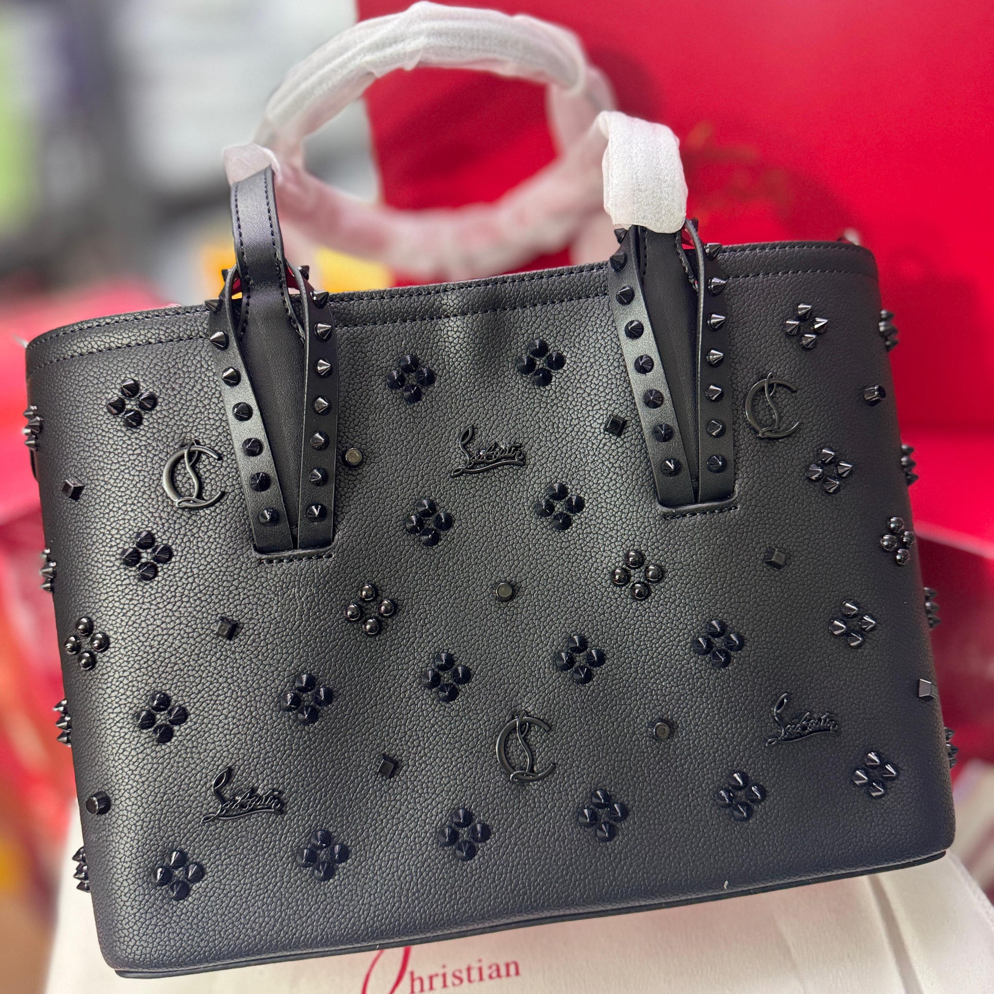 Christian Louboutin CABATA Medium Size Genuine Leather Tote Bag