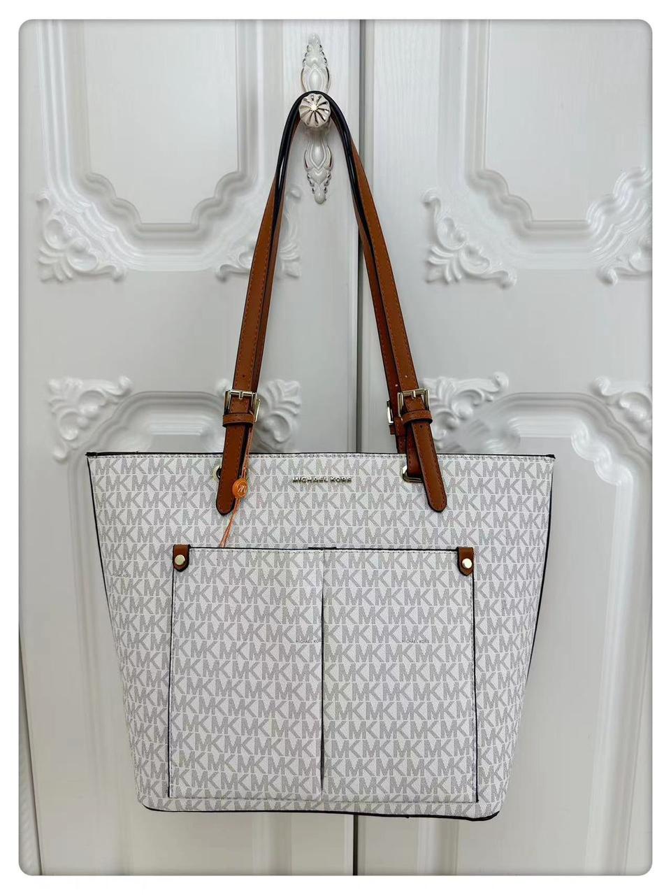 MICHAEL KORS JET SET DOUBLE FRONT POCKET TOTE BAG