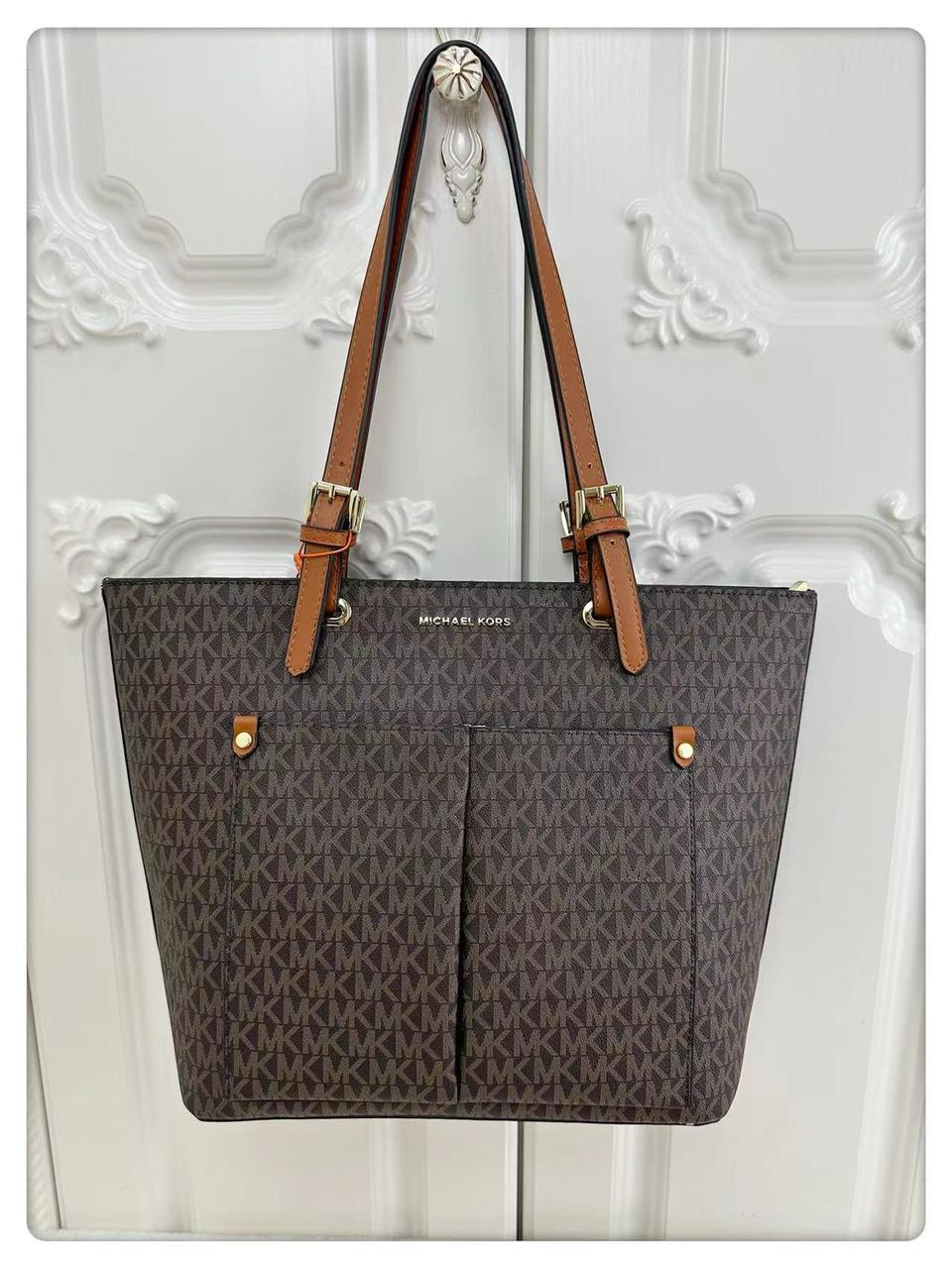 MICHAEL KORS JET SET DOUBLE FRONT POCKET TOTE BAG