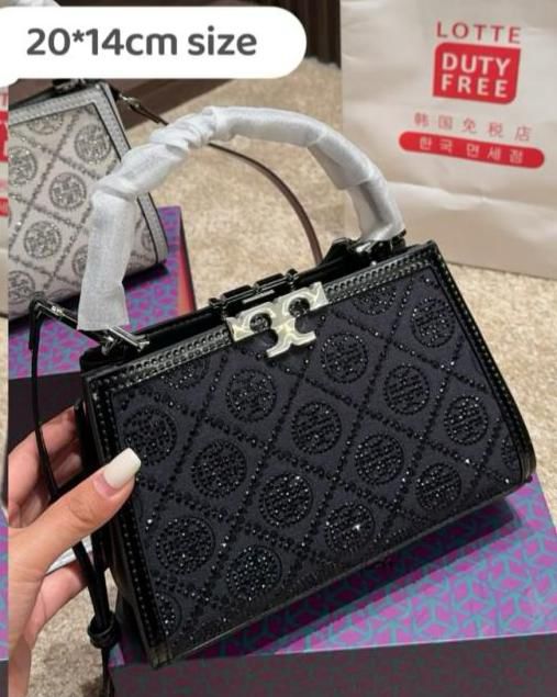 TORY BURCH T MONOGRAM CRYSTAL EMBELLISHED LOGO