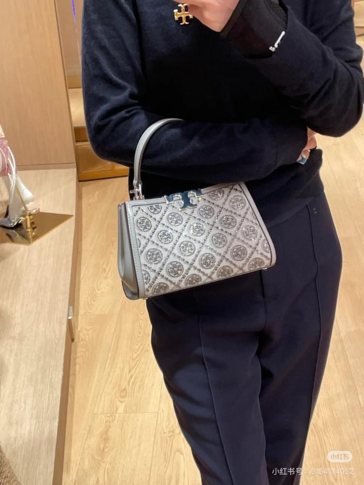 TORY BURCH T MONOGRAM CRYSTAL EMBELLISHED LOGO