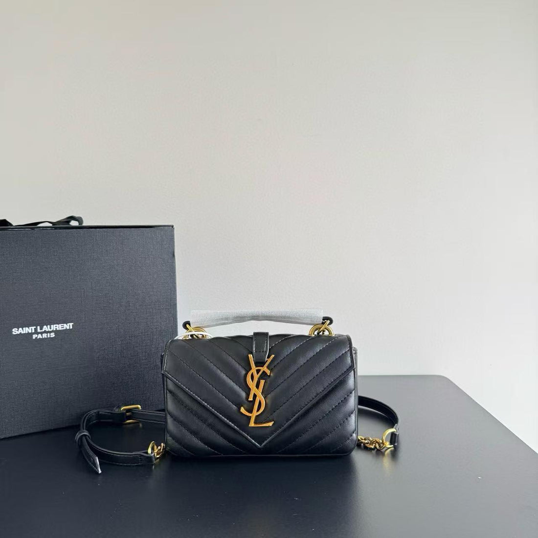 YSL MINI LOU LOU TOP HANDLE SLING BAGS