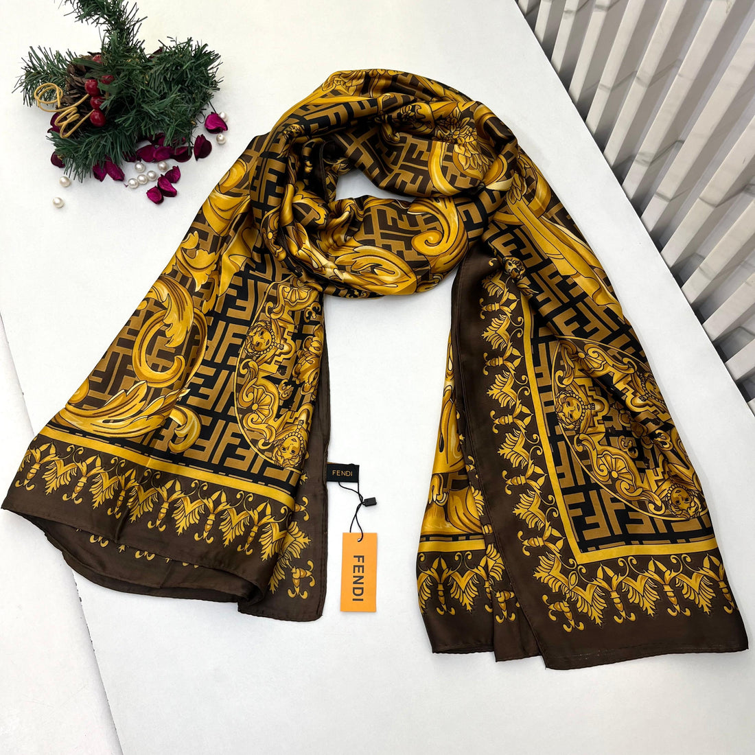 ASSORTED BRANDED SILK STOLES
