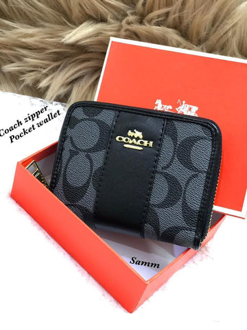 COACH ACCORDION HALF ZIPPER WALLETS