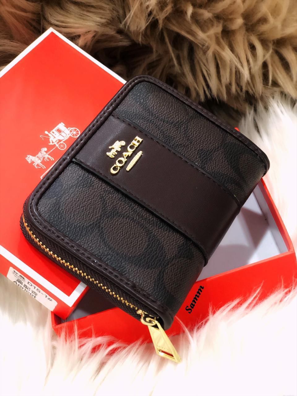 COACH ACCORDION HALF ZIPPER WALLETS