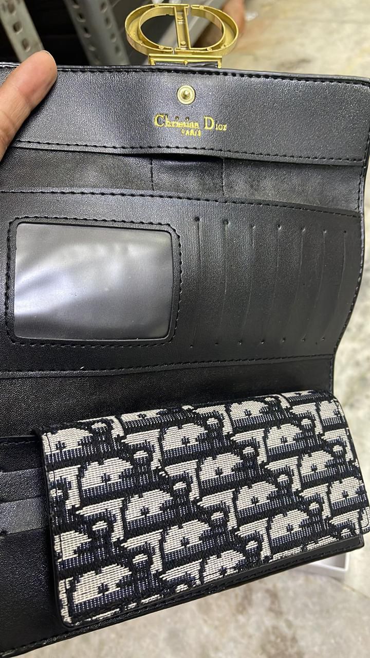 DIOR CD THREE FOLD LONG WALLETS