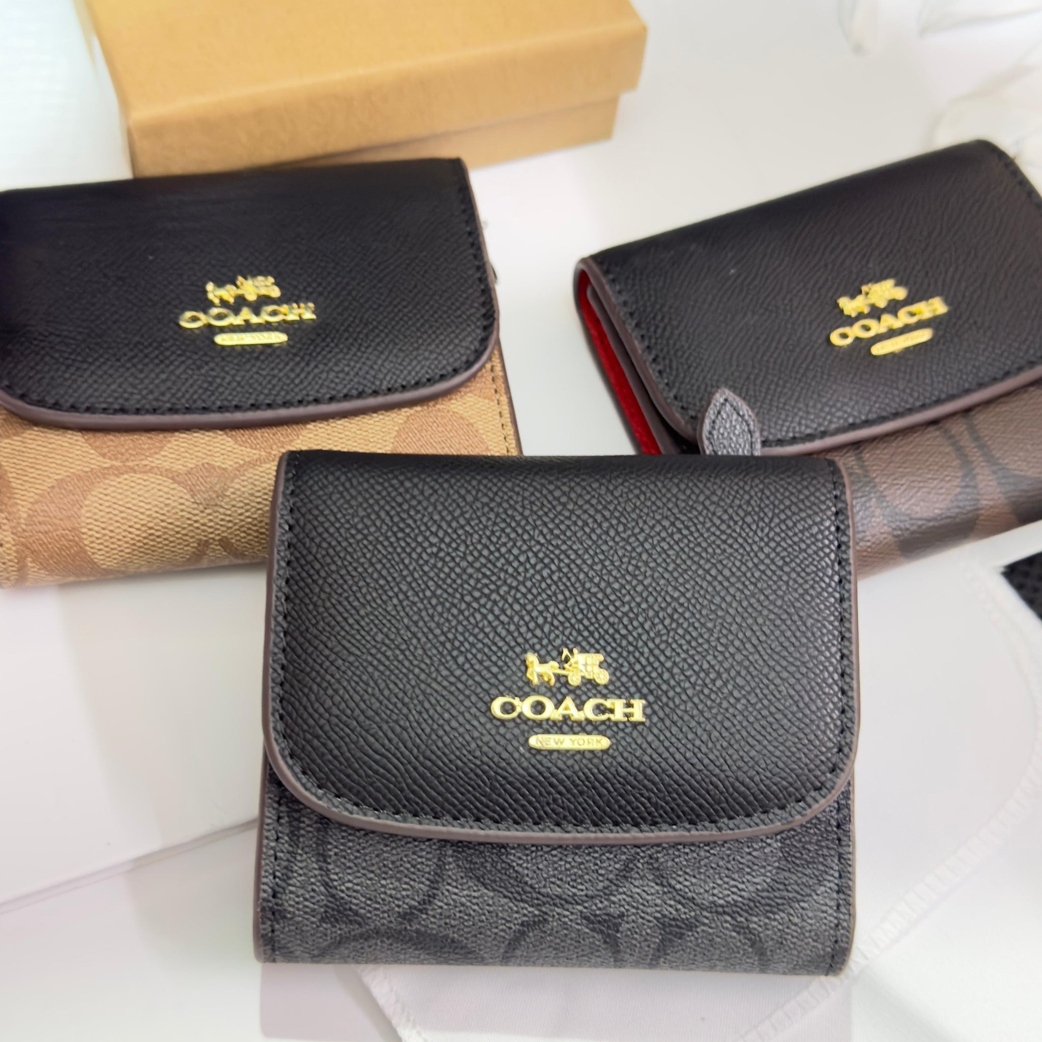 COACH THREE FOLD HIGH QUALITY MICROFIBRE LEATHER WALLETS