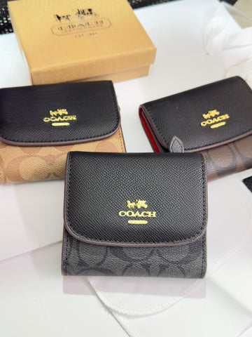 COACH THREE FOLD HIGH QUALITY MICROFIBRE LEATHER WALLETS