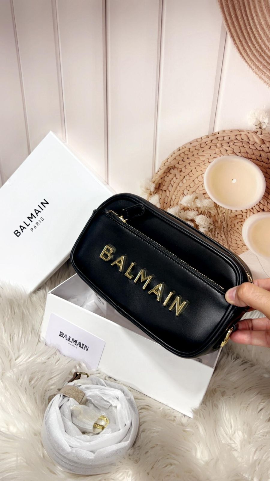 Balmain Metal Embellished Camera crossbody Bag