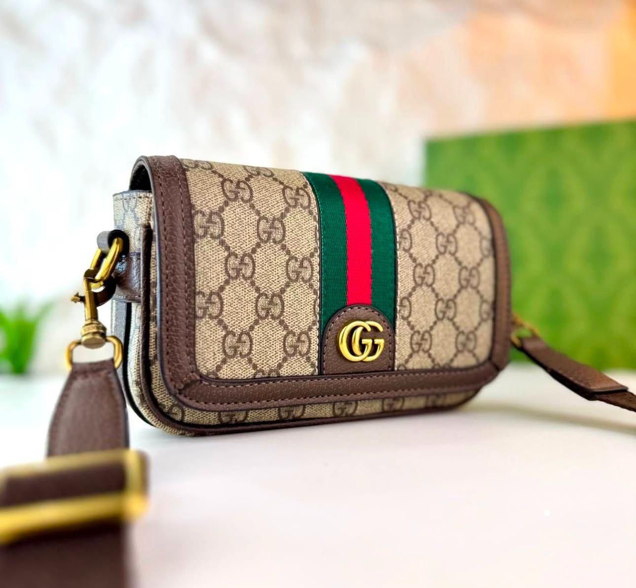 GUCCI GG SUPREME SUPER SMALL LONG SHOULDER BAG