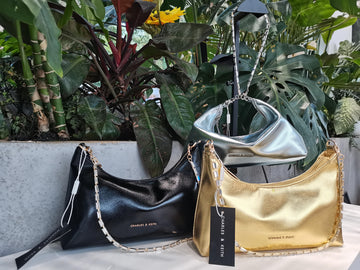 CHARLES & KEITH CHAIN EMBELLISHED SHOULDER CUM SLOUCHY BAG