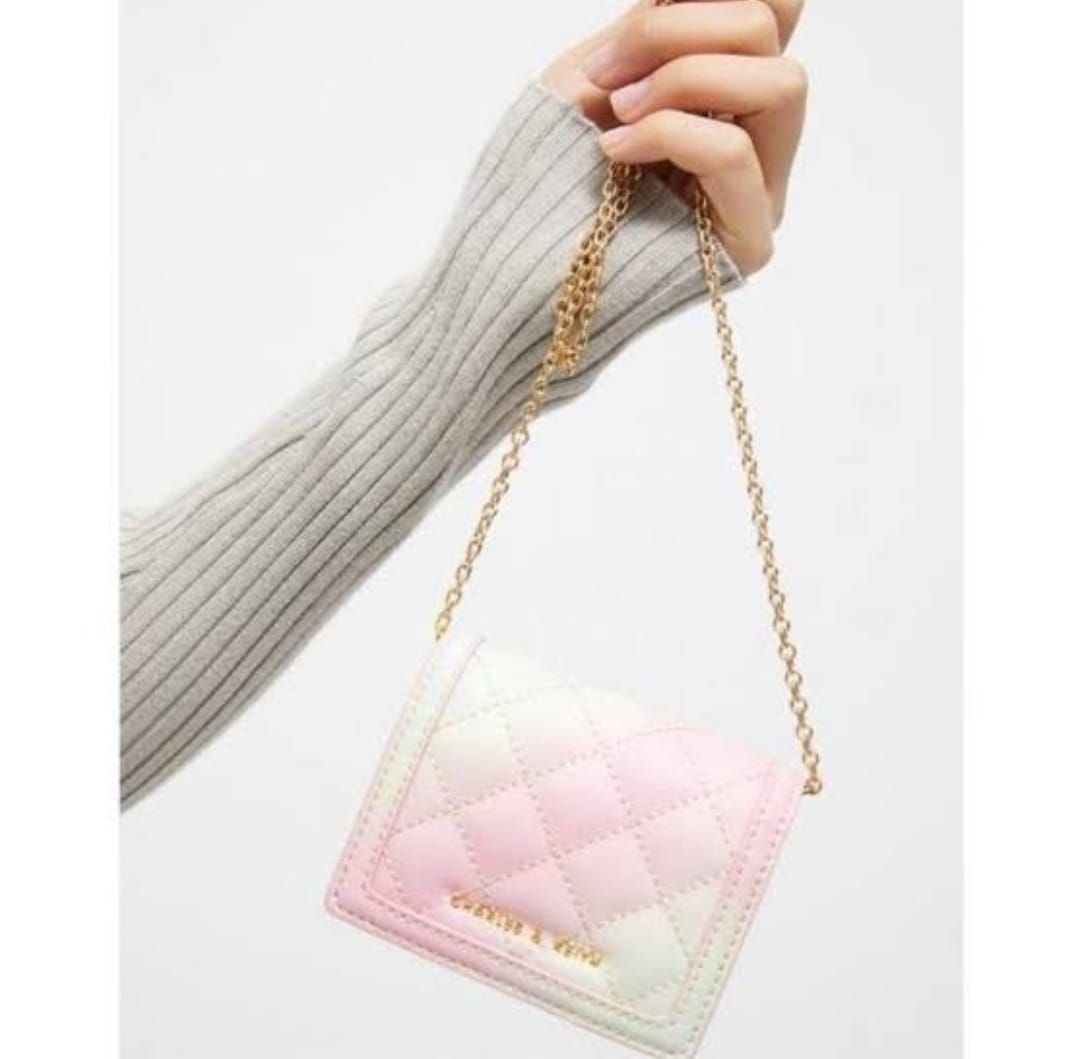 CHARLES & KEITH QUILTED MINI PURSE WITH CHAIN SLING