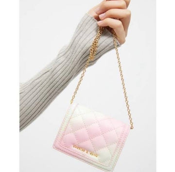 CHARLES & KEITH QUILTED MINI PURSE WITH CHAIN SLING