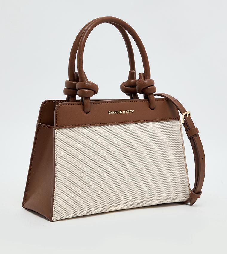 CHARLES & KEITH SABINE CANVAS LEATHER KNOTTED HANDLE