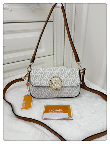 MICHAEL KORS ROUND LOGO SERIES SHOULDER BAG
