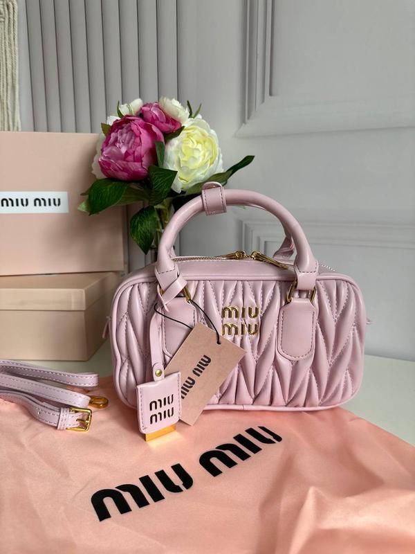MIU MIU ARCADIE MATLASSE NAPPA BOWLING BAG