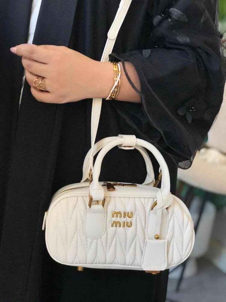 MIU MIU ARCADIE MATLASSE NAPPA BOWLING BAG