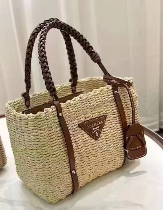 PRADA JUTE BUCKET BAG