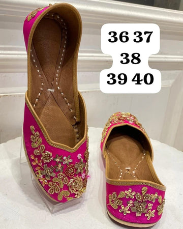 Pink Hand-Embroidered Mules