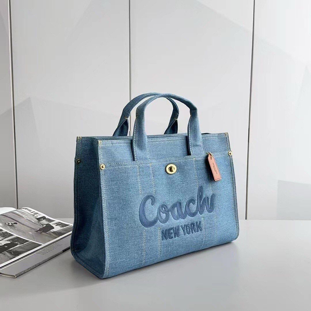 Coach Denim Blue Cargo Tote Bag