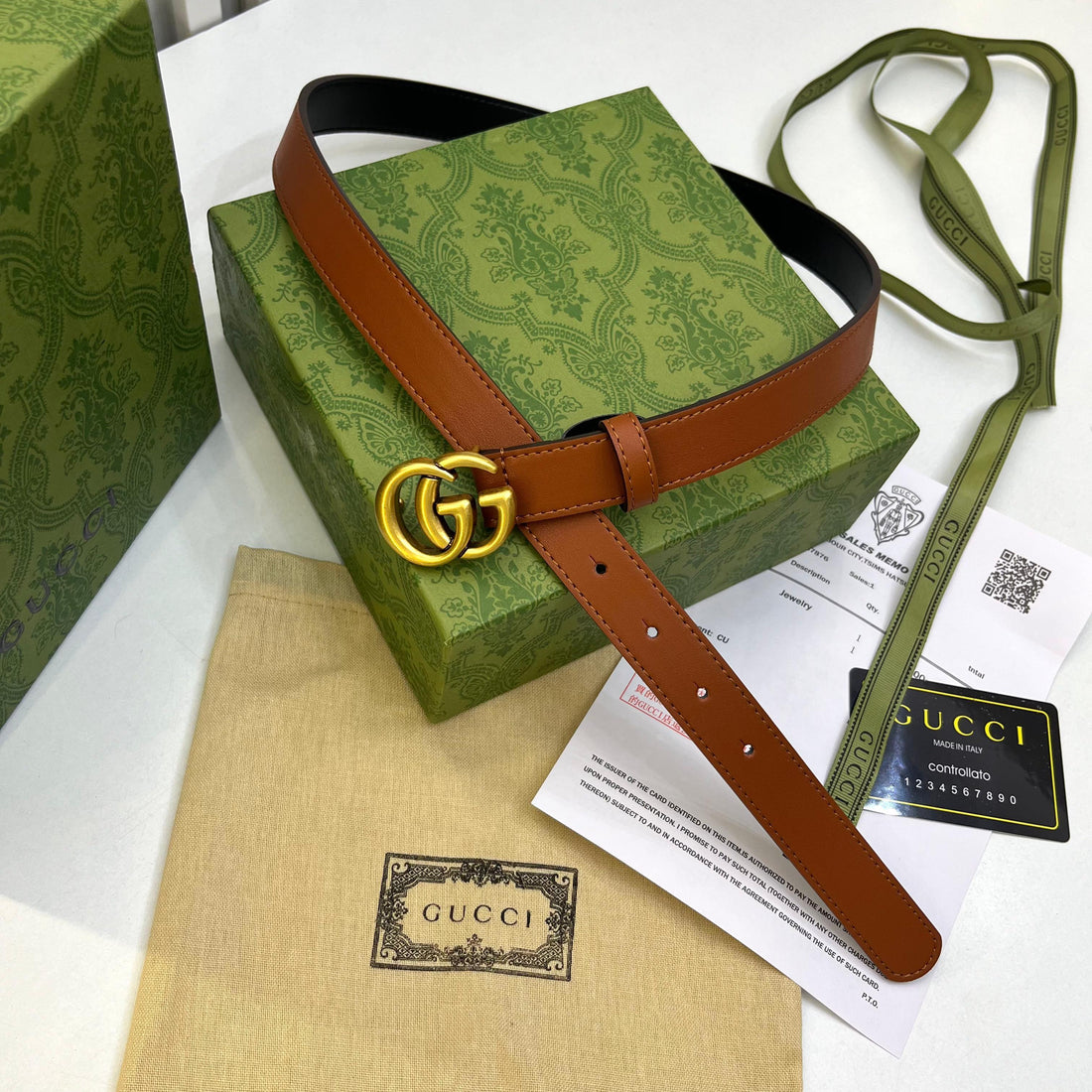 Gucci GG Slim Black Belt