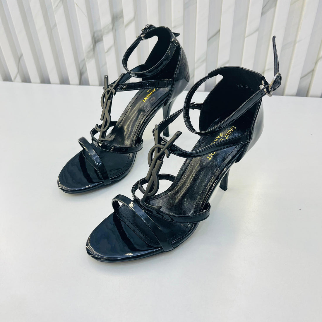 YSL Cassandra Black Sandle