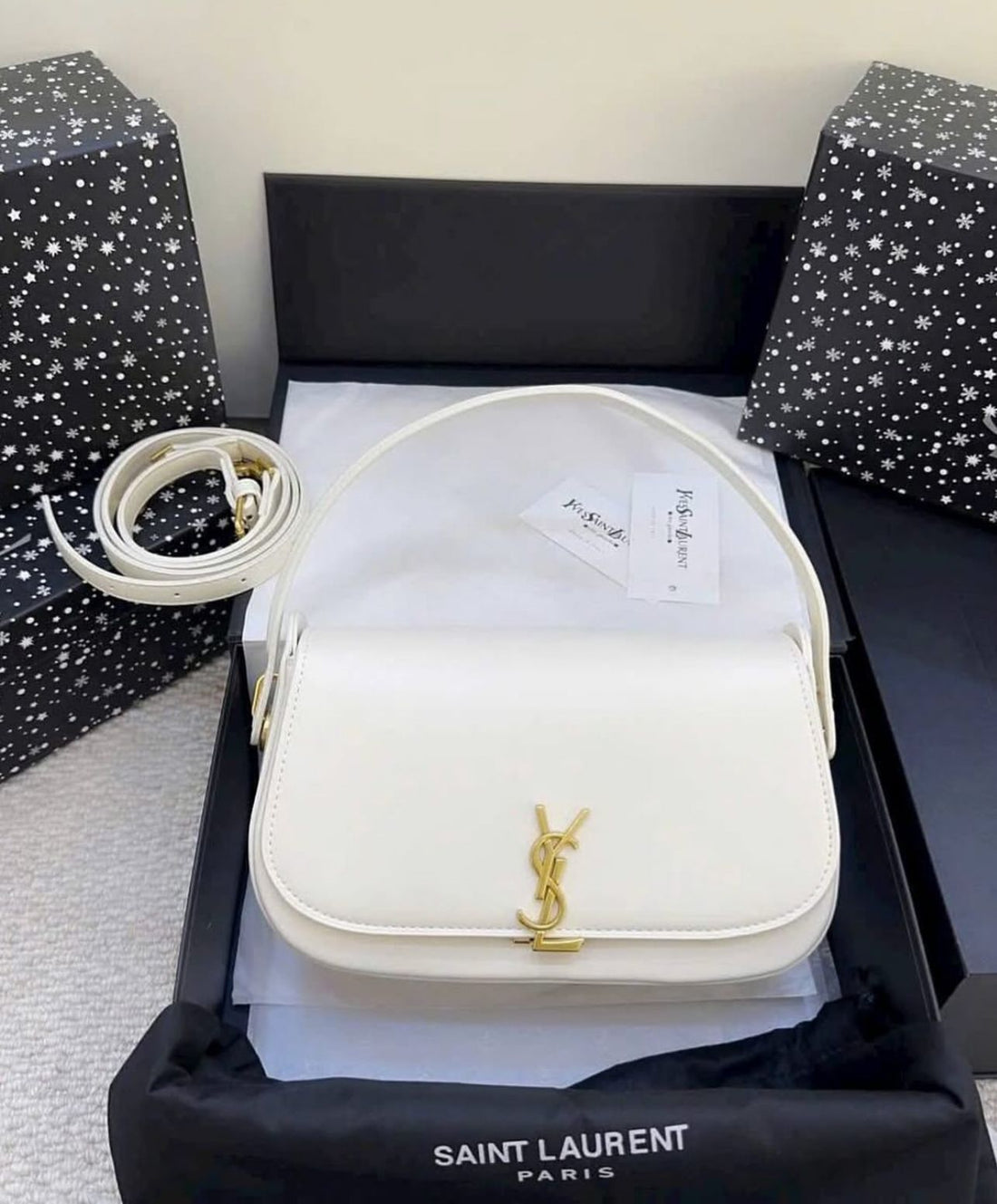 YSL VOLTAIRE SHOULDER BAG WITH PLUCK IN LOCK