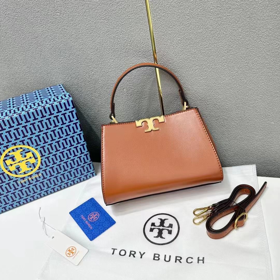 TORY BURCH ELANOR SPAZZOLATO SMALL CANVAS BAG