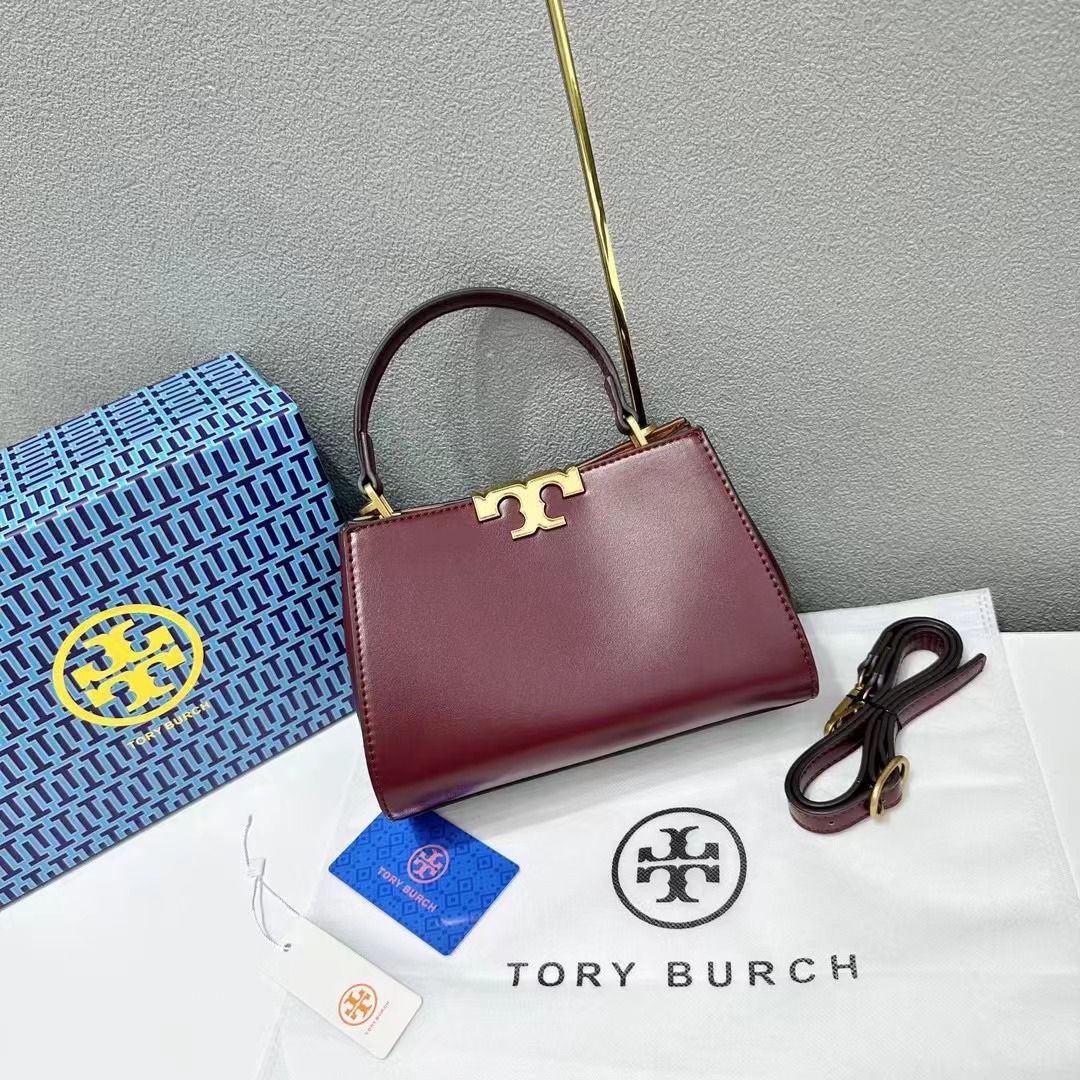 TORY BURCH ELANOR SPAZZOLATO SMALL CANVAS BAG