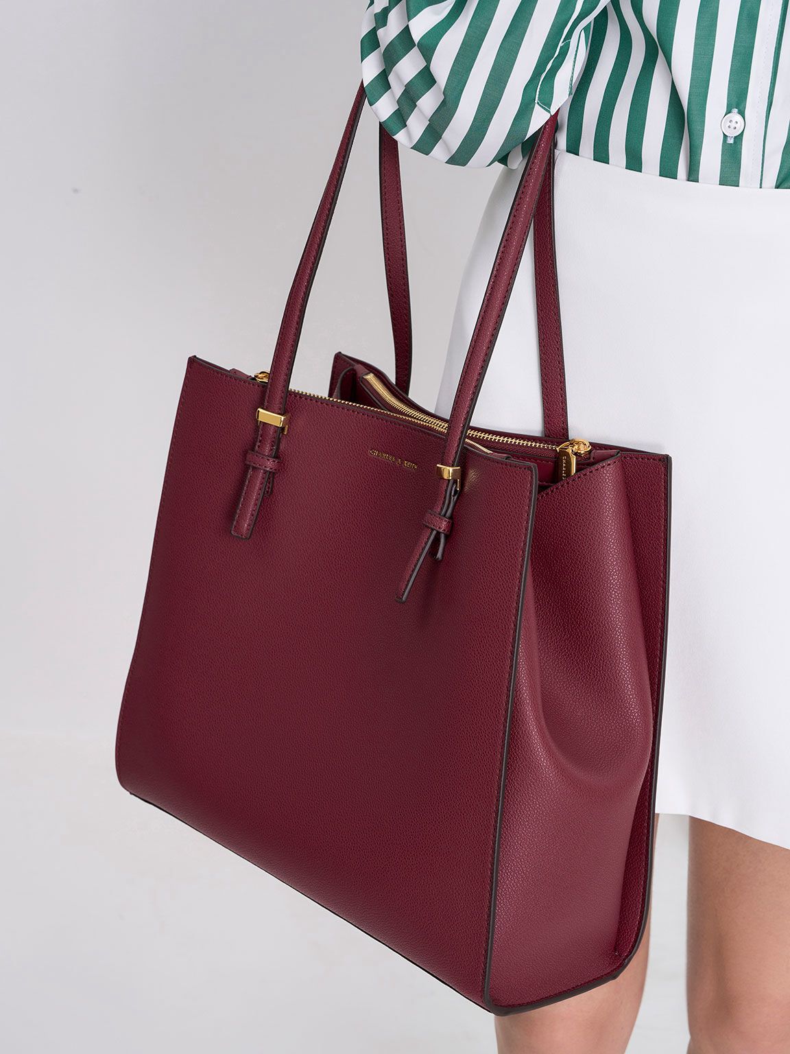 CHARLES N KEITH SANSA MULTI POCKET TOTE BAG