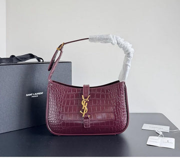 YSL WOMENS CROCO AND PLAIN  LE 5 A 7 HOBO